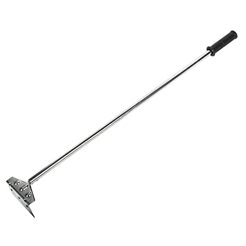 Mydracas Heavy Duty Charcoal Grill Rake Ash Tool Accessories With Rubber Handle, Kettle Grill Pizza Oven Ash Rake - 32 Inch
