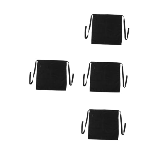 Holibanna 4 Piezas Delantal De Cocina Delantal De Cintura Delantal Europeo Cocinar Delantal De Vestir Delantal De Bolsillo Delantal De Traje Medio Delantal Bistró Poliéster Algodón Black
