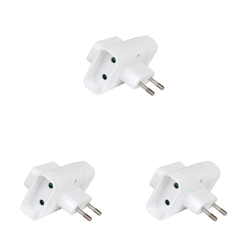 DEBFLEX Rallonge electriqu - Prise multiprise - Adaptateur Triplite 2P 6A Laterale+Eclips Blanc Vrac 714780, Paquet de 3