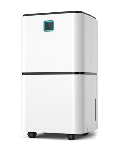 HUMILABS Deshumidificateur d Air, 12L/Jour Déshumidificateur, Pour espace de 25-35 m², avec Verrouillage Enfant, Écran LED, Fonction Arrêt/Marche Automatique,avec réservoir d'eau 2.14L