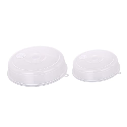MUCKLILY 1set Microwave Splatter Covers Sealing Covers for Food Freshness Food for Refrigerator Microwave Material White 2pcs
