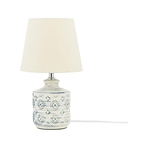 Beliani Dekorative Tischleuchte Keramik/Stoff beige Rosanna Cover