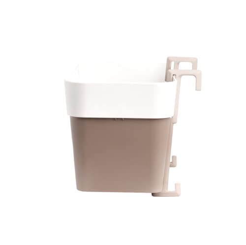 HARSHDEEP-Arty-Hanging Pots for Home Decorative Indoor Outdoor Plants Rectangular Plastic 11 Inch Set of 5 (White-Mocca)