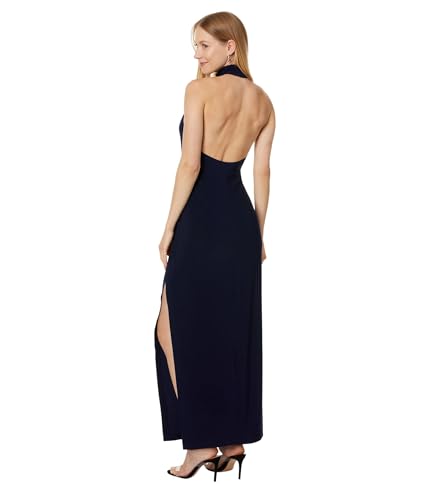 Image of Norma Kamali Women's Halter Turtle Side Slit Gown