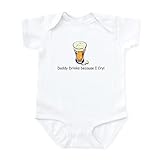 CafePress Daddy Drinks Because I Cry Infant Creeper Cute Infant Bodysuit Baby Romper Cloud White