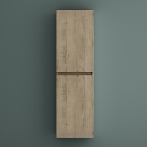 maimai Armadio Colonna Bagno 35x20x120cm, Mobile Bagno Alto Multiuso con 2 Ante e 4 Vani, Rovere chiaro, Verona