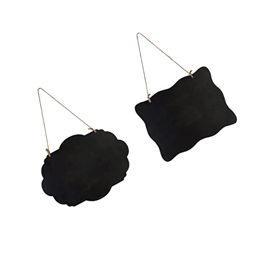 GRIRIW 2pcs Wooden Blackboard Pendant Mini Chalkboard Sign for Boys and Girls Blackboard Decor Double-Sided Memo Board Home Wall Decor