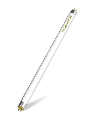 Lamptobe Tubo Fluorescente T4 6W 232MM - Bombilla Fluorescente 2 Pines G5 Blanco Natural 4000K Luces T4 para Debajo de Armarios de Cocina, 232MM Incluyendo Clavijas/ 218MM Excluyendo Clavijas (1-Pack)