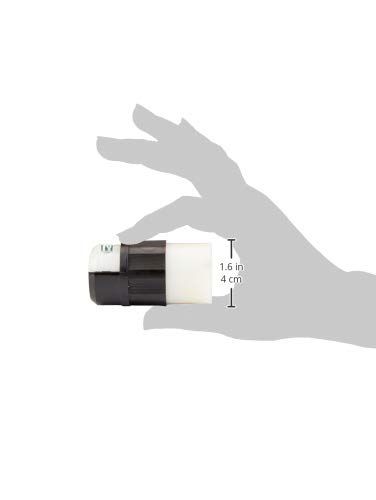 Leviton 5369-C 20 Amp, 125 Volt, Connector, Industrial Grade, Straight Blade, Grounding, Black-White #TOP4