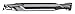 CLEVELAND Sq. End Mill,Double End,HSS,1/8" C41043
