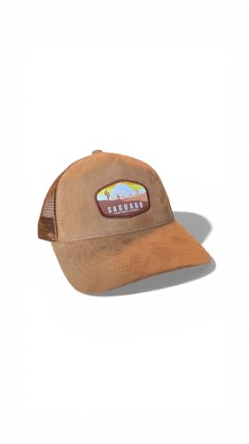 Saguaro National Park Suede Trucker Hat - Unisex 5-Panel Snapback Cap - Perfect Baseball Hat for Men and Women