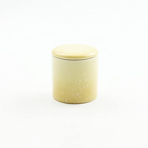 京仏壇はやし モダン仏具 シリコン付骨つぼ 2.5寸 ゆず (直径75mm 高さ80mm) 陶器製 日本製 パッキン付 手元供養 (仏具拭きオリジナルクロス付き)