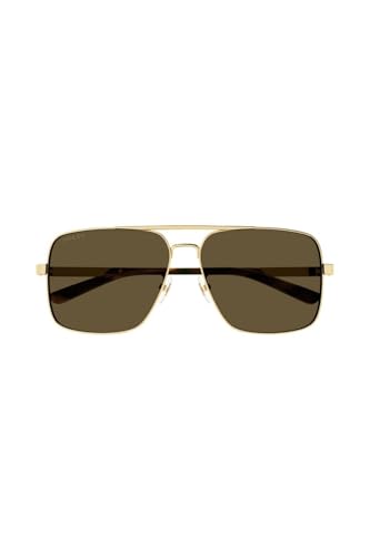 Image of Gucci GG1289S 002 Gold /Brown Square 62mm Men's Sunglasses
