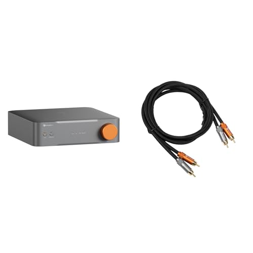 Fosi Audio S3 HiFi Music Streamer DAC Preamp with 3.9Ft Gold-Plated 2RCA to 2RCA Stereo Audio Cable for Amplifier, Preamplifier, and Active Speakers