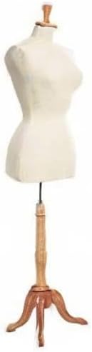 Miniatura 2 de SSWBasics Forma de modista de jersey blanco roto, incluye base, forma y remate - Forma de vestido femenino blanco roto - Maniquí de costura de torso