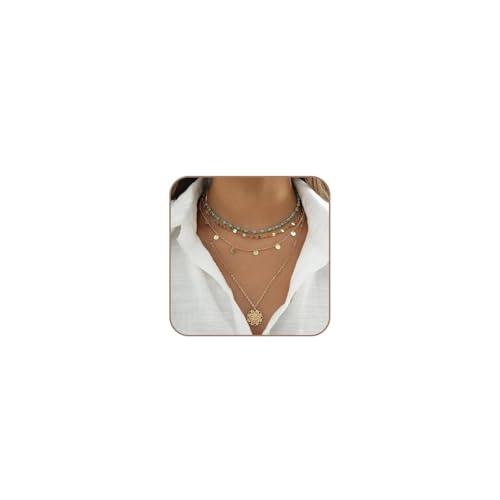 RIIRCSGE 4Pcs Collier Femme Acier Inoxydable Chaîne Plaqué Or Boheme Réglable Collier Bijoux Tendance Empilés pour Femmes