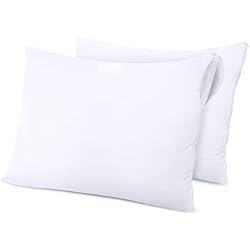 Protector Almohada Utopia Bedding Protectores De Almohada Impermeables con Cremallera - Paquete De 2 | 50 x 70 cm - Funda de Almohada con Cremallera