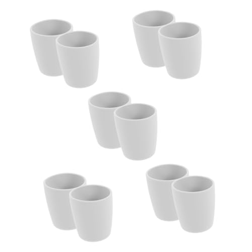 HEMOTON 5 Juegos Taza Recta Botella De Agua A Prueba De Derrames Para Pasta Agua Pasta De Para Hidro Plegable Matraz Gel De Sílice Light Grey 2 Piezas X 5