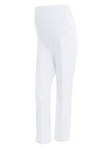 Fldy Pantalones de maternidad para mujer, cómodos, ajustables, cintura elástica, pantalones deportivos para embarazadas, para tiempo libre, con bolsillo, Blanco, S