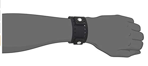 Rev Crazy Horse Leather Strap Lug Width Wide Black Cuff Watch Band Cho-K 20Mm -22Mm #TOP3
