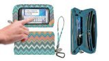 Charm 14 Large Touchscreen Wristlet/Wallet Cell Phone Carrying Case - Retail Packaging - Zig Zag