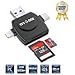 SDHC SDXC & Micro SD Card Reader - IVYOCK Memory Card Camera Reader Adapter for iPhone X/iPad/Galaxy S8/Android/PC/MacBook with Lightning,Micro USB,USB Type C,USB 3.0 Connector Trail Camera Viewer