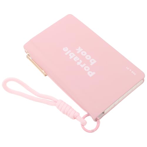 jojofuny Cuaderno de Bolsillo Pequeño Portátil con Cubierta de Pu Color Rosa Durazno, Soporte para Bolígrafo Silencioso y Diseño Compacto Adecuado para Oficina, Escuela y Notas Diarias
