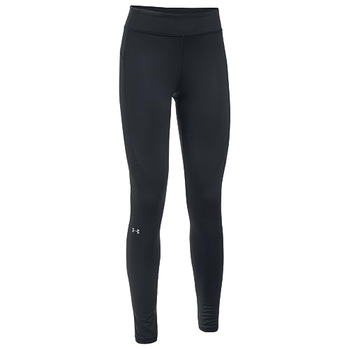 Under Armour Women's ColdGear Armour Leggings,Black (001)/Metallic Silver, Large