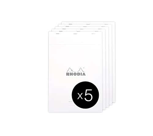 RHODIA 19401C, Stapled Notepad Meeting N°19 White, A4+, Pre-Printed Date/Notes/Action, 80 Detachable Sheets