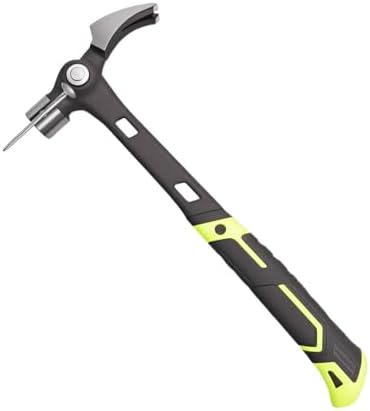 Claw Hammer 16 oz/ 3 IN 1 Multifunctional Magnetic Hammer-Forged Steel Head, TPR Grip & Nail Starter,With Magnetic Nail Holder,for Framing Nails/Carpentry/Roofing/Construction (Green)