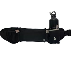 YDKW Running Belt Bag Fanny Pack for Men and Women with Foldable Water Bottle Holder(Bottles NOT Included), No Bounce…