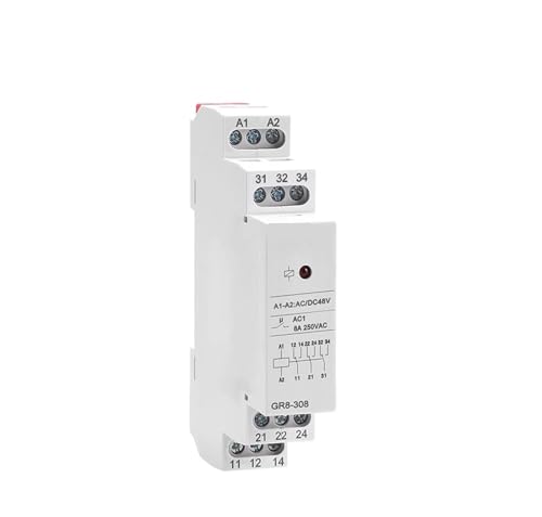 Relé intermedio de 24v evita sobrecargas con triple circuito cerrado GR8-208 8A