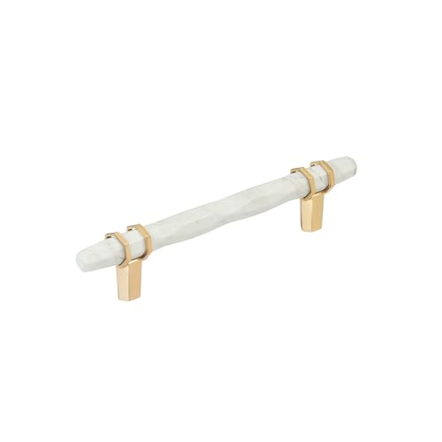 Image of Amerock 5-1 /16 inch Carrione Marble White /Champagne Bronze Drawer Pull
