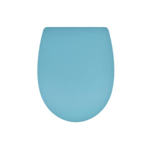 Wirquin 20724242 Abattant WC Marbella bleu thermoplastique avec frein de chute, déclipsable, forme U