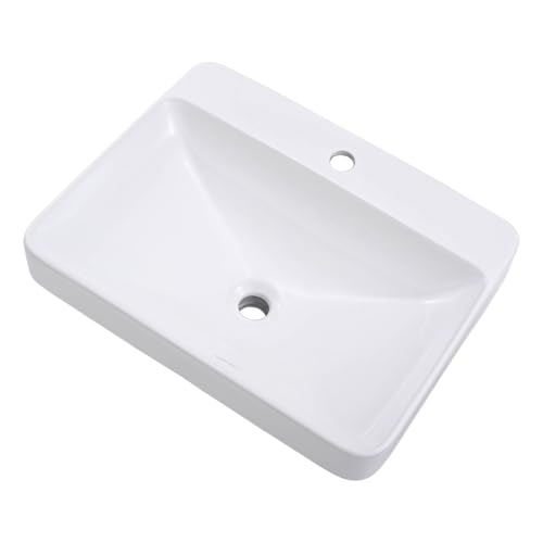 BoomHoze White Vessel Sink Rectangle, 23
