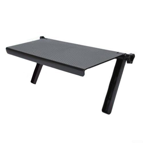 Desiumite Estante superior de almacenamiento ajustable para pantalla de TV para organización de oficina en casa, estante de almacenamiento de escritorio de computadora con diseño de plástico