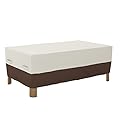 Amazon Basics Outdoor Patio Coffee Table Cover, Waterproof, Anti-UV, Durable, Beige/Tan, 48"x28"