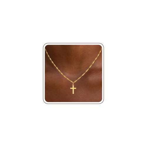 18K Gold Plated Cross Necklace for Women Trendy - image 1