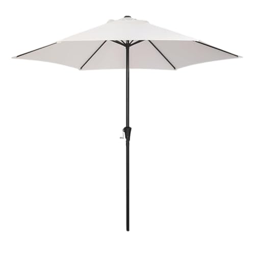 Ombrelone Guarda-Sol 2,70m Haste Central com Manivela Proteção Solar UV 50+ e Saída de Ar ideal para Jardim, Piscina e Área Externa (Bege)