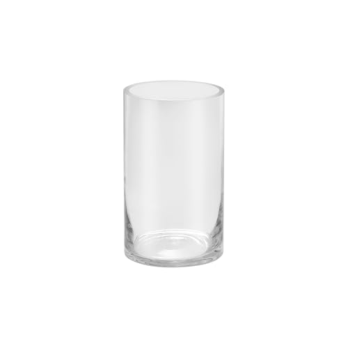 5’ Wide 8" High Large Hand Blown Sturdy Clear Cylinder Glass Vase...