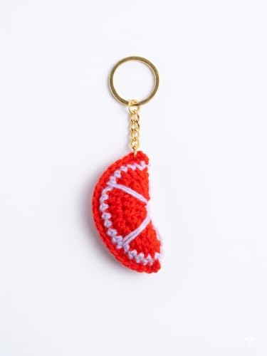 Image of Handmade Crochet Rose Flower Keychain for Women & Girls, Cute Red Flower Key Ring, Soft Yarn Knitted Charm, Romantic Gift, Bag Accessory, Car Key Holder, Aesthetic Handmade Gift