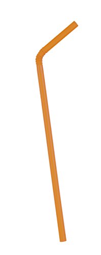 Image of Pumpkin Orange Flexible Party Straws, 1 Pack