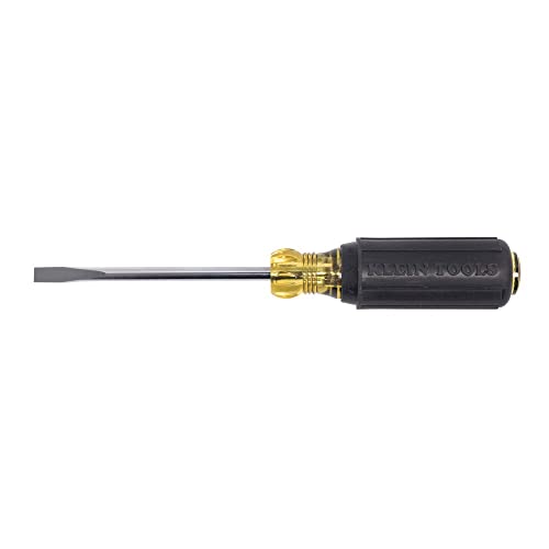 Image of Klein Tools 605-4 1 /4-Inch Cabinet Tip Screwdriver Heavy Duty 4-Inch Round Shank, Made in USA (Pack of 2)
