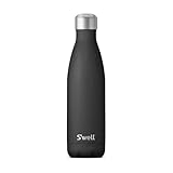 S’Well Stainless Steel 17oz Water Bottle, Onyx Black, Triple-Layer Vacuum Insulated for 36 Hours Cold, 18 Hours Hot, BPA-Free, Durable and Portable