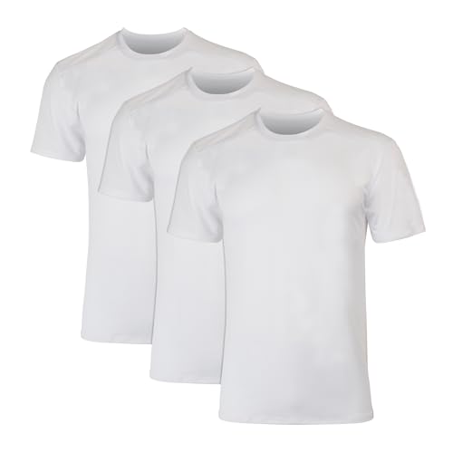 Hanes Men's Moves Mesh T-Shirt, X-Temp Moisture-Wicking Tee, White or Black/Grey, 3-Pack