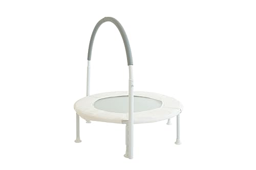 Image of Square House 36" Kids and Toddler Mini Trampoline, Aesthetic Indoor and Outdoor Small Baby Trampoline with Removable Handle, Ultra Safe No-Gap Elastic Spring Design