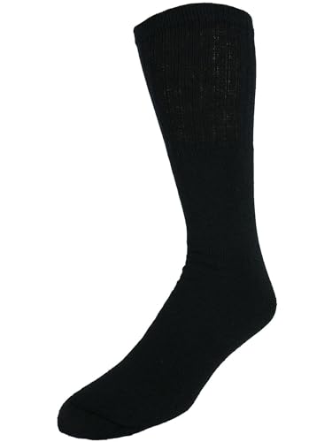 CTM Men's Tube Cotton Blend Casual Socks 4 Pair Value Pack3