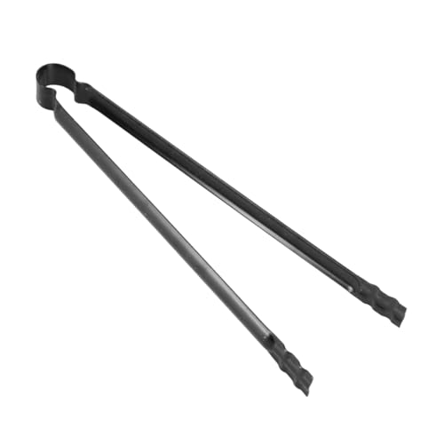 Cabilock 1PC Bbq Charcoal Tong Clamp Tool Portable Multifunctional Tong for Outdoor Picnics Non Slip Easy to Clean Premium Black Iron Material