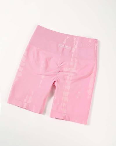 Image of AUROLA Serpent Seamless Scrunch Workout Shorts for Women,Tummy Control Squat Proof Ribbed Thick Active Gym Short