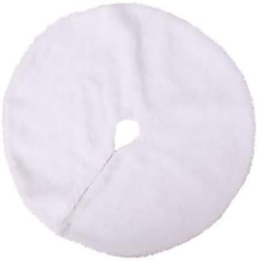 Christmas Tree Skirts, 30 Inch White Faux Fur Soft Long Plush Christmas Tree Skirt Thick Retro Tree Skirt for Merry Christmas Holiday Party Home Mall Hotel Farmhouse Indoor Floor Decoration (White)